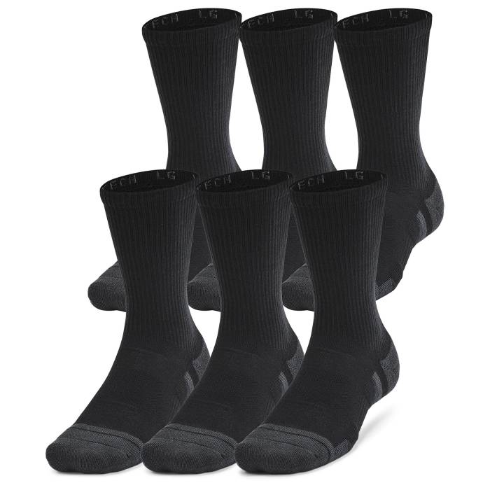 アンダーアーマー Under Armour 【 Perf Tech 6 Pack Crew Socks Men's Black 】 テック クルー ソックス・靴下 インナー 下着 ナイトウェア メンズ 靴下 レッグウェア 靴下 メンズ 黒色 ブラック