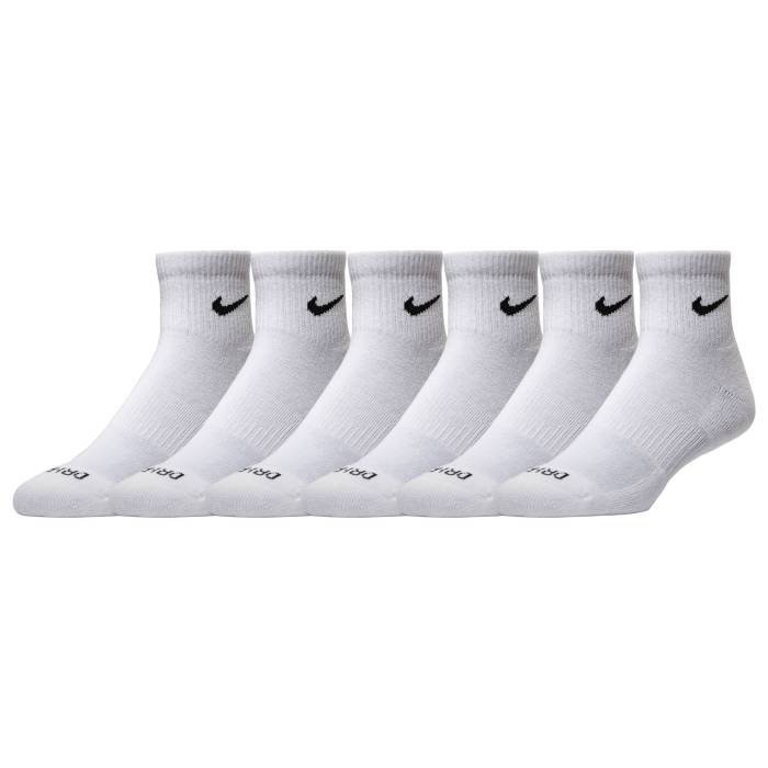 ナイキ Nike 【 6 Pack Dri-Fit Plus Quarter Socks Men's White/Black 】 ドライフィット ソックス・靴下 インナー 下着 ナイトウェア メンズ 靴下 レッグウェア 靴下 メンズ 白色 ホワイト 黒色 ブラック