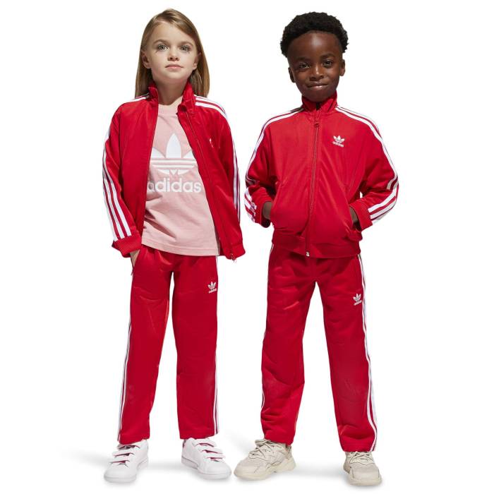 アディダス Adidas Originals 【 Adicolor Firebird Lifestyle Track Suit Boys' Preschool Better Scarlet 】 Firebird ファイヤーバード ライフスタイル トラック スーツ キッズ ベビー マタニティ キッズファッション