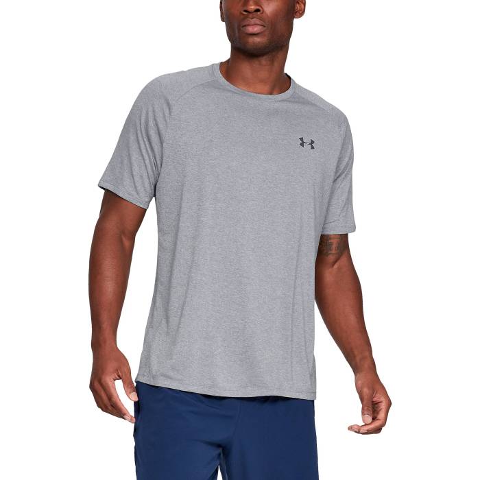 アンダーアーマー Under Armour 【 Tech 2.0 Short Sleeve T-Shirt Men's Steel Light Heather/Black 】 テック Sleeve スリーブ Tシャツ スポーツ アウトドア スポーツウェア アクセサリー スポーツ用インナー メン