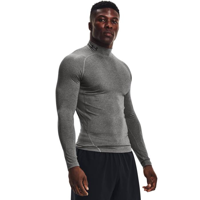 アンダーアーマー Under Armour 【 Hg Armour Comp Mock Long Sleeve Men's Carbon Heather/Black 】 Sleeve スリーブ スポーツ アウトドア スポーツウェア アクセサリー スポーツ用インナー メンズインナー トップ