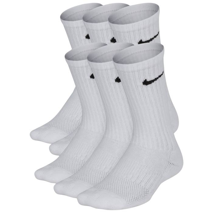 ナイキ Nike 【 6 Pack Cushioned Crew Socks Boys' Grade School White/Black 】 クルー ソックス・靴下 キッズ ベビー マタニティ キッズファッション 靴下 レッグウェア 靴下 白色 ホワイト 黒色 ブラック