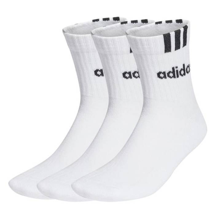 アディダス Adidas 【 Linear 3 Stripe Cushioned Half Crew Sock Men White/Black 】 Stripe ストライプ ハーフ クルー インナー 下着 ナイトウェア メンズ 靴下 レッグウェア 靴下 メンズ 白色 ホワイト 黒色 ブ