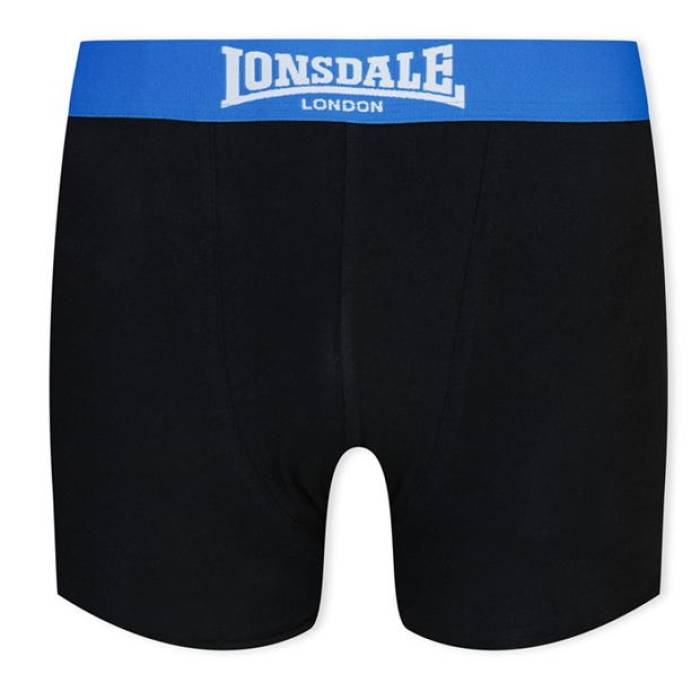 Lonsdale 【 2 Pack Trunk Shorts Junior Boys Kids Black/Brt Blue 】 ショーツ キッズ ベビー マタニティ キッズファッション インナー 下着 ボクサーパンツ ジュニア キッズ 黒色 ブラック 青色 ブルー