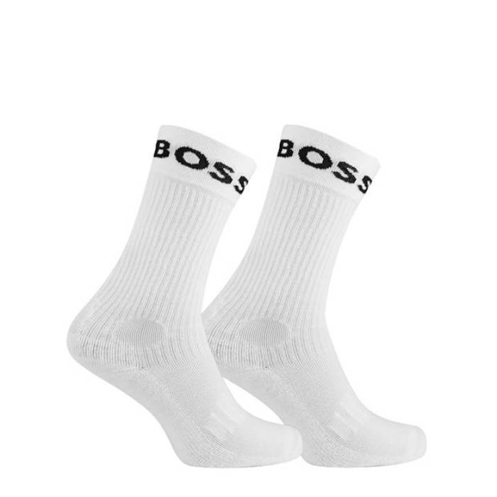 ボス Boss 【 2 Pack Sport Crew Socks Mens Men White 100 】 クルー ソックス・靴下 メンズ インナー 下着 ナイトウェア メンズ 靴下 レッグウェア 靴下 メンズ 白色 ホワイト