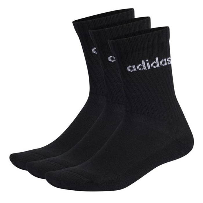アディダス Adidas 【 Half-Cushioned Crew 3 Pack Socks Men Black 】 クルー ソックス・靴下 インナー 下着 ナイトウェア メンズ 靴下 レッグウェア 靴下 メンズ 黒色 ブラック