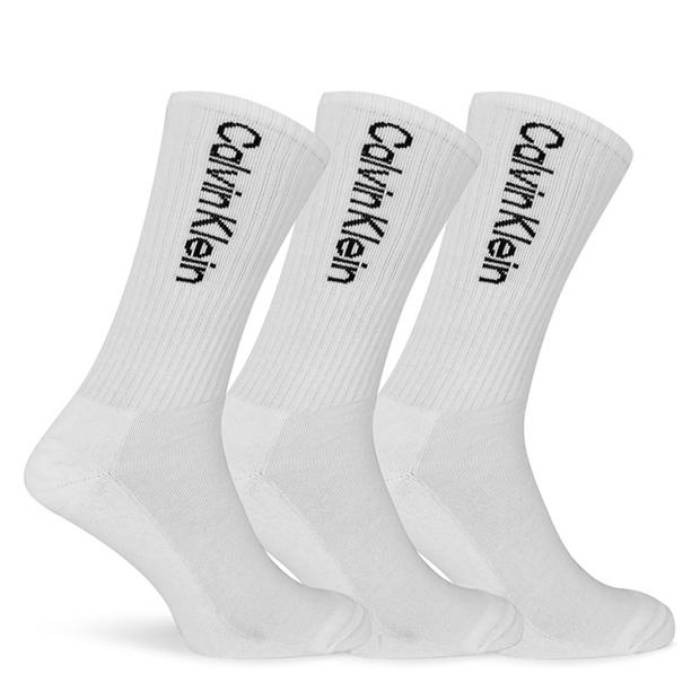 カルバンクライン Calvin Klein 【 3 Pack Sport Crew Socks Men White 】 クルー ソックス・靴下 インナー 下着 ナイトウェア メンズ 靴下 レッグウェア 靴下 メンズ 白色 ホワイト
