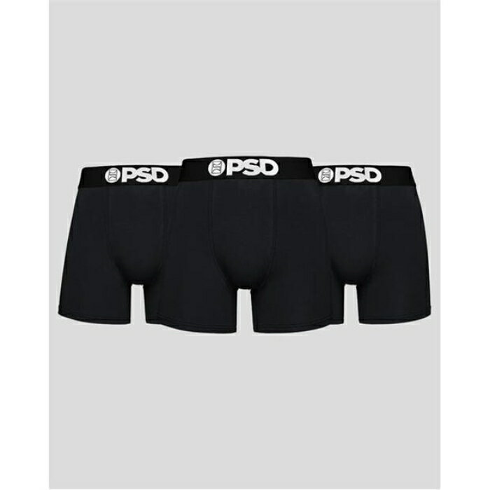 ピーエスディーアンダーウェア Psd Underwear 【 Black Cotton 3 Pack Boxer Brief 5 Men Black 】 黒色 ブラック インナー 下着 ナイトウェア メンズ インナー 下着 ボクサーパンツ メンズ 黒色 ブラック