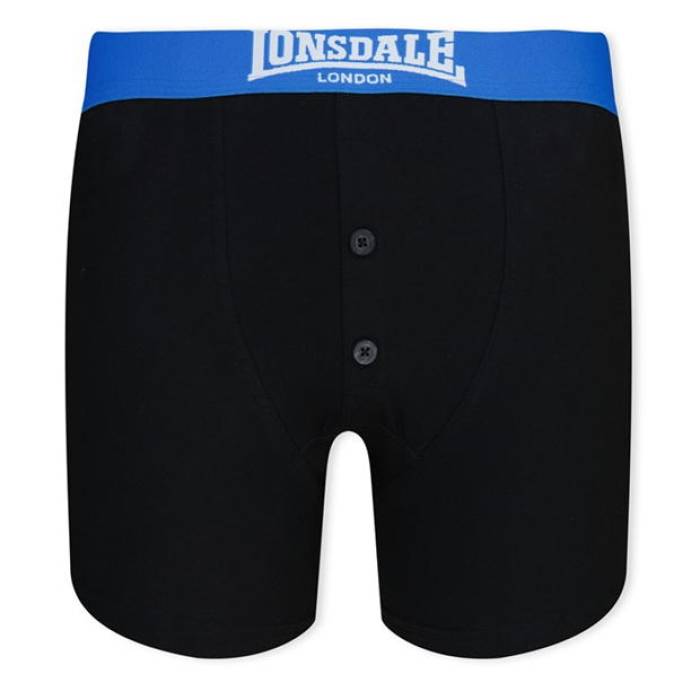 Lonsdale 【 2 Pack Boxers Junior Kids Black/Brt Blue 】 キッズ ベビー マタニティ キッズファッション インナー 下着 ボクサーパンツ ジュニア キッズ 黒色 ブラック 青色 ブルー