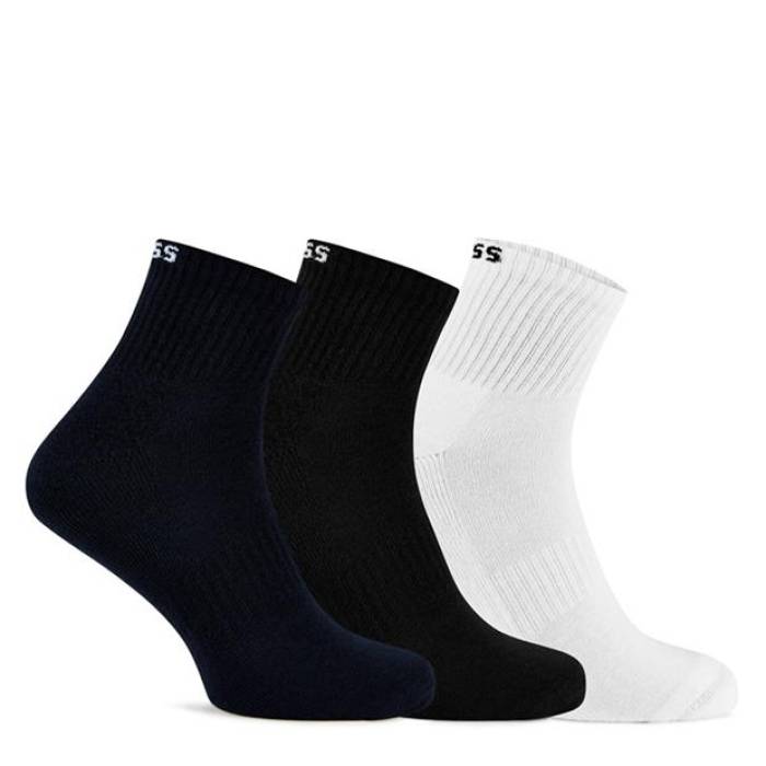 ボス Boss 【 3-Pack Quarter Sock Mens Men Blk/Wht/Nvy 960 】 3個入 メンズ インナー 下着 ナイトウェア メンズ 靴下 レッグウェア 靴下 メンズ