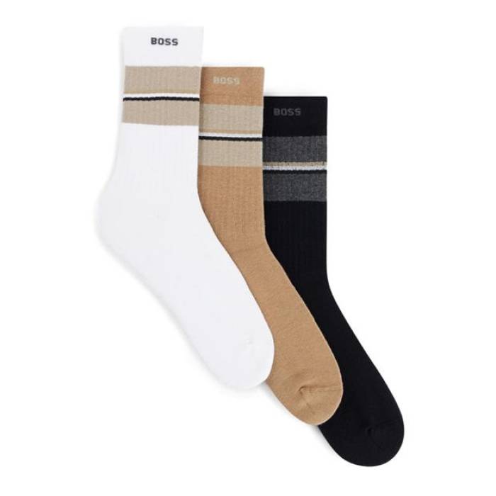 ボス Boss 【 3P Rs Rib College Cc 10259864 Men Bei/Why/Nvy 960 】 カレッジ インナー 下着 ナイトウェア メンズ 靴下 レッグウェア 靴下 メンズ