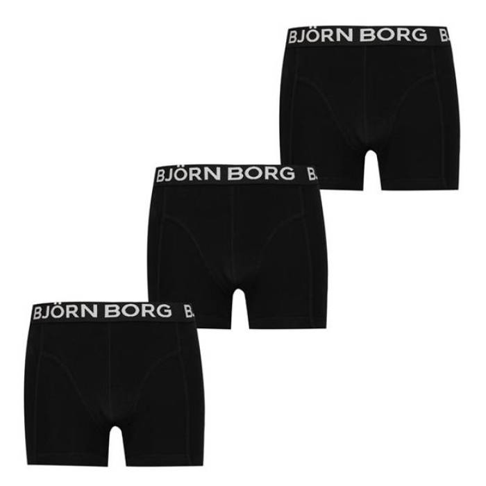 ビョルン ボルグ Bjorn Borg 【 Sammy 3 Pack Boxer Shorts Kids Black 90651 】 ショーツ キッズ ベビー マタニティ キッズファッション インナー 下着 ボクサーパンツ ジュニア キッズ 黒色 ブラック