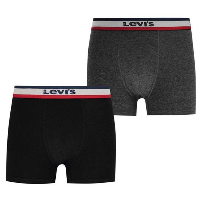 リーバイス Levis 【 Junior 2 Pack Sports Boxer Shorts Kids Black 023 】 ショーツ キッズ ベビー マタニティ キッズファッション インナー 下着 ボクサーパンツ ジュニア キッズ 黒色 ブラック