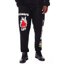 レベル フリース ジョガーパンツ 黒色 ブラック B&T メンズ 【 REBEL MINDS ALWAYS LIT FLEECE JOGGERS BLACK 】