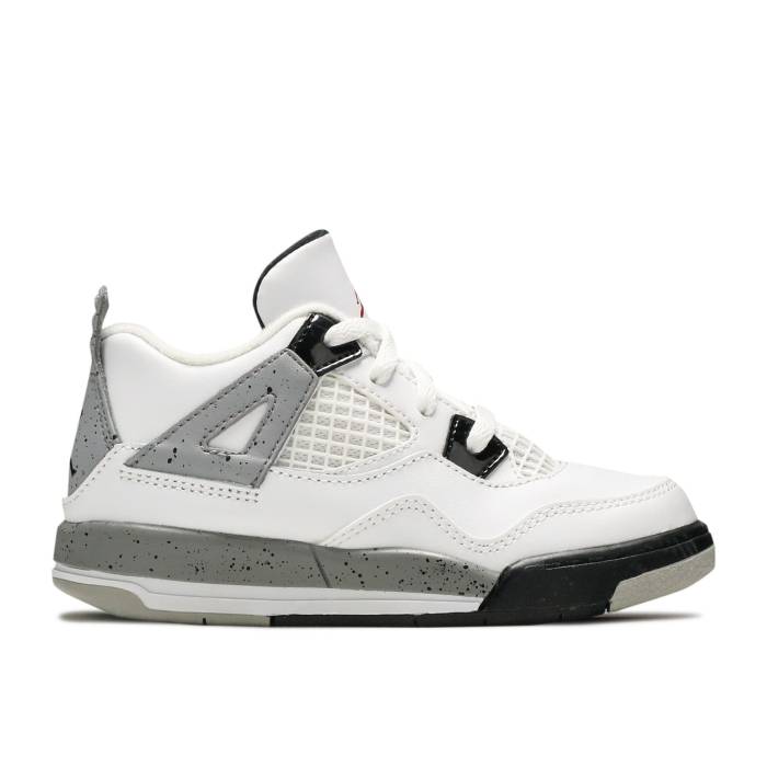 ナイキ　エアジョーダン Air Jordan 【 Jordan 4 Retro Og Td 'White Cement' 2016 Infant White/Fire Red/Black/Matte Silver 】 レトロ キッズ ベビー マタニティ ベビーファッション 靴 スニーカー ベビー 白色 ホワイ