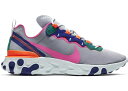 ナイキ NIKE エレメント GRAY灰色 グレイ スニーカー 【 GREY REACT ELEMENT 55 WOLF MULTICOLOR W HYPER CRIMSONMYSTIC GREENLASER FUCHSIA 】 送料無料