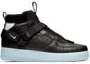 ナイキ NIKE エアー ミッド 黒 ブラック ハーフ スニーカー 【 AIR BLACK FORCE 1 MID UTILITY HALF BLUE BLUEWHITE 】 メンズ 送料無料