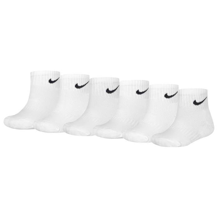 ナイキ Nike 【 Quarter Socks 6 Pack Gsb Boys' Grade School White/Black 】 ソックス・靴下 キッズ ベビー マタニティ キッズファッション 靴下 レッグウェア 靴下 白色 ホワイト 黒色 ブラック