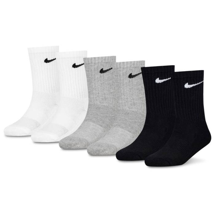 ナイキ Nike 【 6 Pack Dri-Fit Performance Basic Crew Socks Boys' Preschool Dark Grey Heather/Black 】 ドライフィット パフォーマンス クルー ソックス・靴下 キッズ ベビー マタニティ キッズファッション 靴下