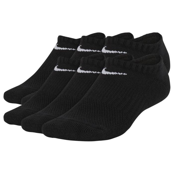 ナイキ Nike 【 6 Pack Cushioned No-Show Socks Boys' Grade School Black/White 】 ソックス・靴下 キッズ ベビー マタニティ キッズファッション 靴下 レッグウェア 靴下 黒色 ブラック 白色 ホワイト