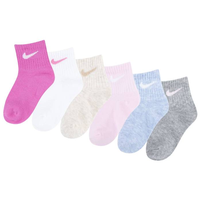 ナイキ Nike 【 Swoosh 6 Pack Ankle Socks Boys' Infant White/Pink 】 Swoosh スウッシュ・スウォッシュ ソックス・靴下 キッズ ベビー マタニティ ベビーファッション 靴下 レッグウェア 靴下 白色 ホワイト