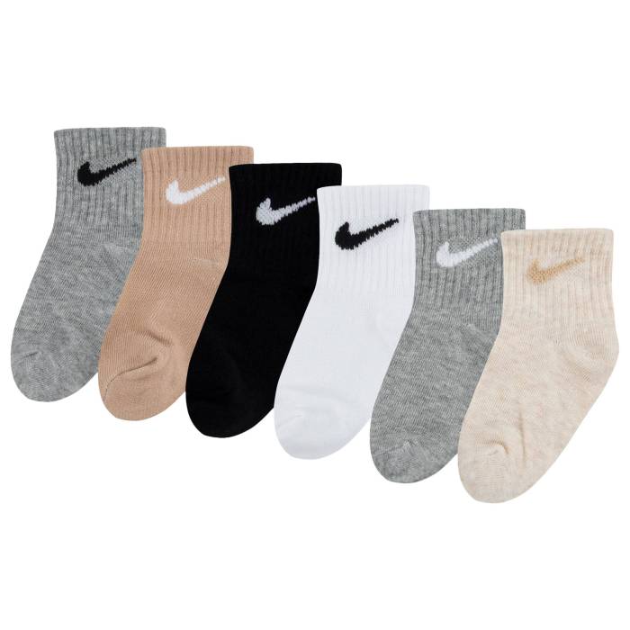 ナイキ Nike 【 Swoosh 6 Pack Ankle Socks Boys' Infant Dark Grey Heather/Black 】 Swoosh スウッシュ・スウォッシュ ソックス・靴下 キッズ ベビー マタニティ ベビーファッション 靴下 レッグウェア 靴下 灰色