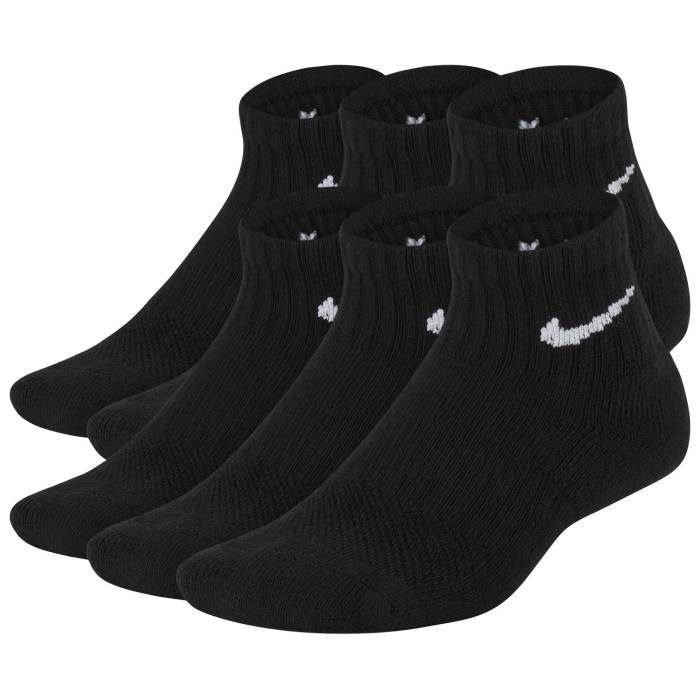 ナイキ Nike 【 6 Pack Cushioned Quarter Socks Boys' Grade School Black/White 】 ソックス・靴下 キッズ ベビー マタニティ キッズファッション 靴下 レッグウェア 靴下 黒色 ブラック 白色 ホワイト