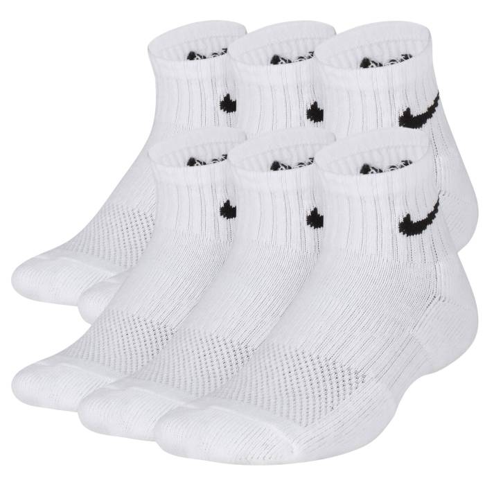 ナイキ Nike 【 6 Pack Cushioned Quarter Socks Boys' Grade School White/Black 】 ソックス・靴下 キッズ ベビー マタニティ キッズファッション 靴下 レッグウェア 靴下 白色 ホワイト 黒色 ブラック