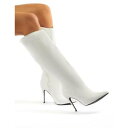 PUBLIC DESIRE 白 ホワイト ハイ 【 WHITE PUBLIC DESIRE THRILLER POINTED STILETTO HEELED KNEE HIGH BOOTS 】