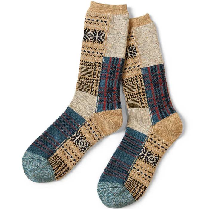 Kapital 【 84 Yarns Patchwork Tweed Faireisle Socks Women Beige 】 ソックス・靴下 インナー 下着 ナイトウェア レディース 靴下 レッグウェア 靴下 レディース ベージュ