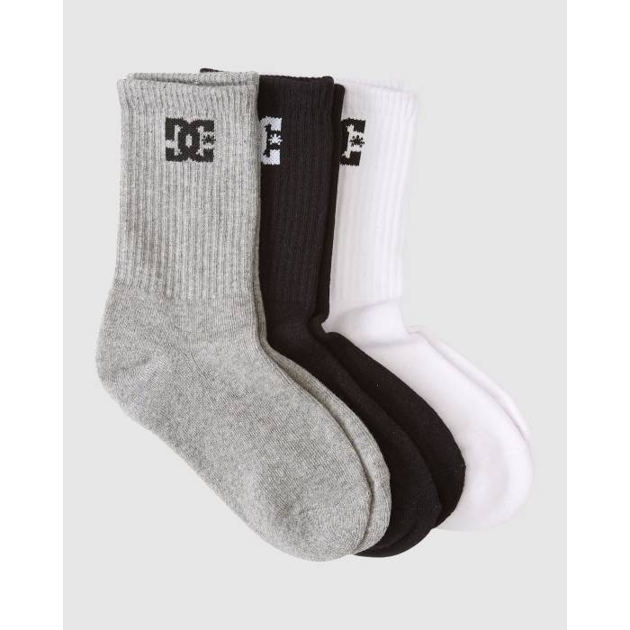 ディーシー シューズ Dc Shoes 【 Boys 8 -16 Dc 3 Pack Crew Shocks Boys Assorted 】 DC ディーシー クルー キッズ ベビー マタニティ キッズファッション 靴下 レッグウェア 靴下 ジュニア キッズ