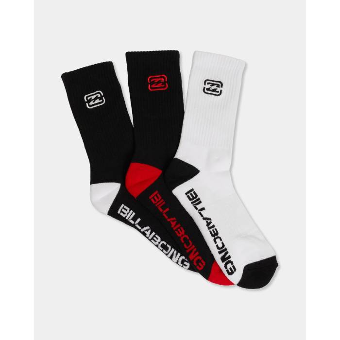 ビラボン Billabong 【 Boys 8-16 Bracket Wave 3 Pack Crew Socks Boys Multi 】 Wave ウェーブ・ウェイブ クルー ソックス・靴下 キッズ ベビー マタニティ キッズファッション 靴下 レッグウェア 靴下 ジュニ