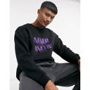 スウェットシャツ トレーナー 黒色 ブラック メンズファッション トップス スウェット 【 BLOOD BROTHER SUTTON SWEATSHIRT IN BLACK 】