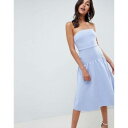 ドレス レディースファッション 【 ASOS DESIGN BANDEAU DROP WAIST MIDI DRESS 】