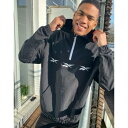 リーボック REEBOK リーボック トレーニング ジャケット 黒色 ブラック 【 REEBOK TRAINING OVERHEAD HALFZIP JACKET IN BLACK 】 メンズファッション コート ジャケット