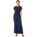 LONDON TIMES 【 TWIST WAIST JUMPSUIT NAVY 】 レディースファッション 送料無料