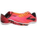 ブルックス BROOKS ピンク 橙 オレンジ 黒 ブラック スニーカー 【 PINK ORANGE BLACK BROOKS MACH 18 SPIKELESS 】