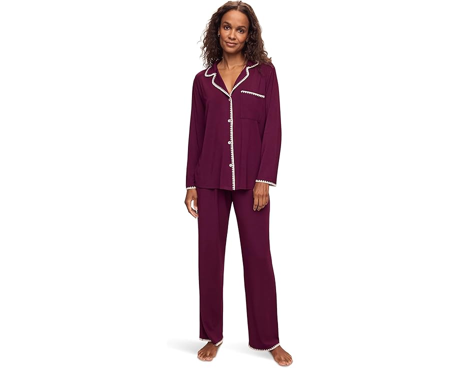エバージェイ アイボリー レディース 【 EBERJEY FRIDA LONG PJ SET / PLUM IVORY 】 インナー 下着 ナイトウエア ナイト ルーム パジャマ
