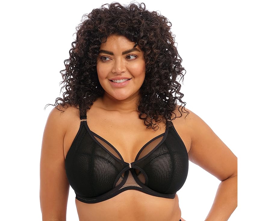 黒色 ブラック レディース 【 ELOMI KINTAI MESH UNDERWIRE / BLACK 】 インナー 下着 ナイトウエア
