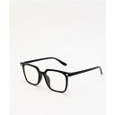 黒色 ブラック 眼鏡 メンズ 【 EYEKING PRETENDER SQUARE FRAME BLACK CLEAR GLASSES 】