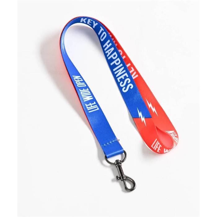 Cboystv 【 Key To Happiness Red & Blue Lanyard Men's Multicolor 】 Red 赤・レッド 青色 ブルー バッグ 小物 ブランド雑貨 ネックストラップ メンズ