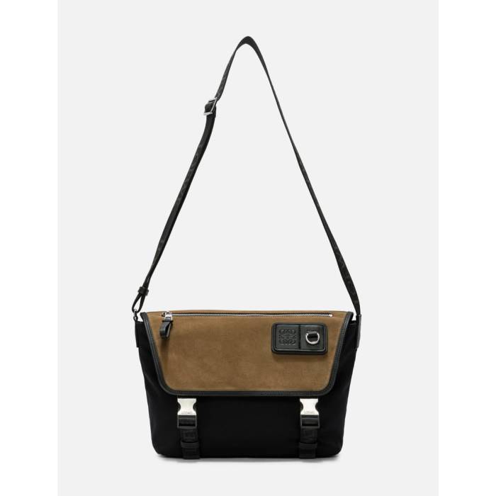 ロエベ Loewe 【 Medium Flex Messenger Unisex Black/ Dark Gold 】 バッグ 小物 ブランド雑貨 バッグ メンズバッグ ボディバッグ ウエストポーチ ユニセックス 黒色 ブラック ゴールド