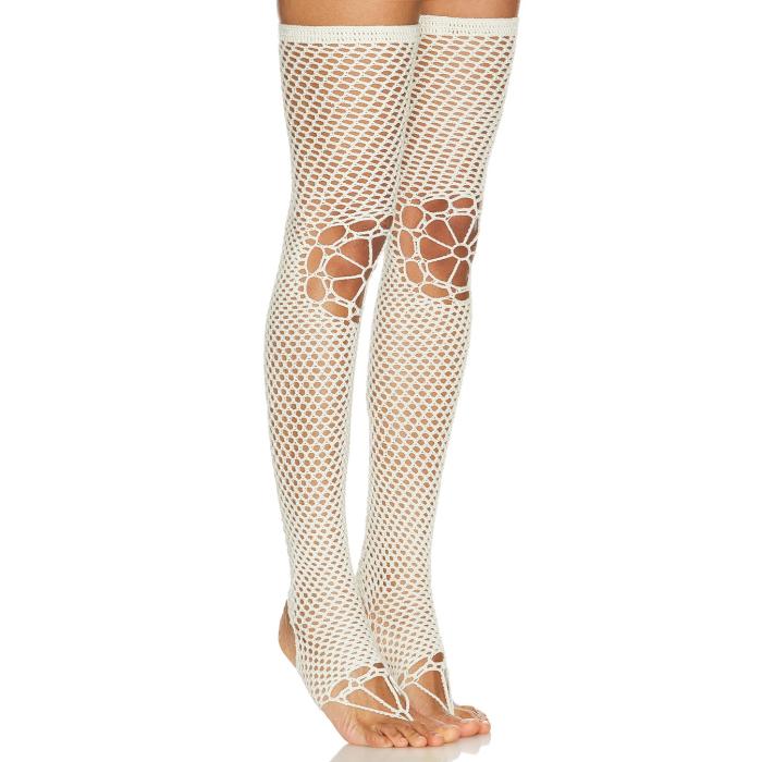 Nastyamasha 【 Crochet Stockings With Floral Knees Women 】 インナー 下着 ナイトウェア レディース 靴下 レッグウェア 靴下 レディース