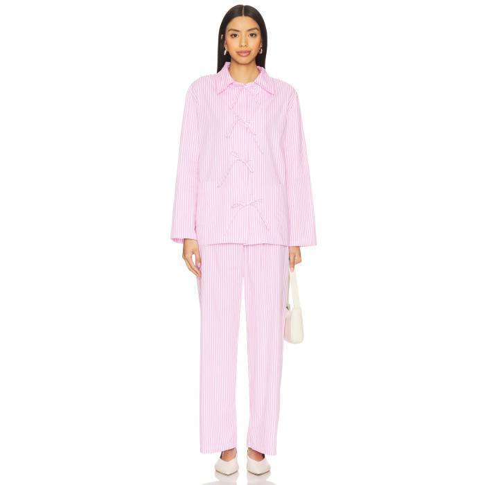 Sleeper 【 Lycra Pajama Set Women Striped Pink 】 インナー 下着 ナイトウェア レディース ナイトウェア ルームウェア パジャマ レディース pink ピンク