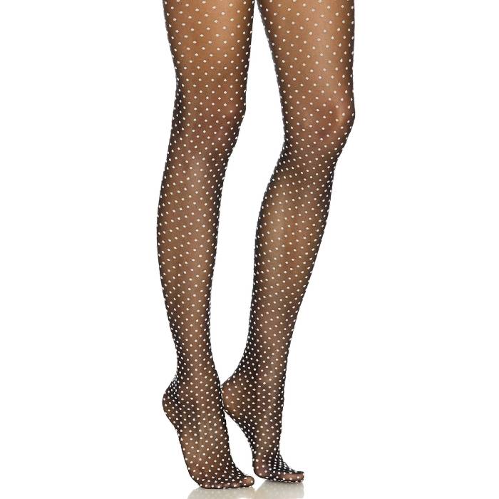 ウォルフォード Wolford 【 Satin Touch Dots Tights Women Black & White 】 サテン タッチ Tights タイツ インナー 下着 ナイトウェア レディース 靴下 レッグウェア タイツ レディース 黒色 ブラック 白色