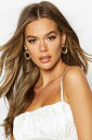 ブーフー BOOHOO 【 HAMMERED OVAL KNOT EARRINGS GOLD 】 ジュエリー アクセサリー レディースジュエリー 送料無料
