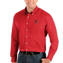 アンティグア ANTIGUA ルイビル カーディナルス ボタンダウン スリーブ 赤 レッド 【大きめ】 長袖 【 SLEEVE RED ANTIGUA DYNASTY BUTTONDOWN SHIRT 】 メンズファッション トップス