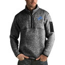 ANTIGUA デトロイト ライオンズ ヘザー 黒 ブラック & 【 HEATHER BLACK ANTIGUA DETROIT LIONS FORTUNE BIG TALL QUARTERZIP PULLOVER JACKET 】 メンズファッション コート ジャケット