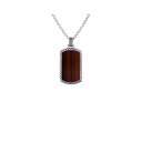 ESQUIRE MEN'S JEWELRY メンズ 銀色 シルバー 赤 レッド タグ ネックレス MEN'S & レディース 【 SILVER RED ESQUIRE JEWELRY STERLING TIGER EYE DOG TAG PENDANT NECKLACE ONE SIZE 】