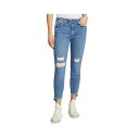 フレーム ハイ スキニー クロップ ジーンズ 青色 ブルー レディース 【 CROP FRAME LE HIGH RELEASE STAGGERHEM SKINNY JEANS BLUE RIP 】